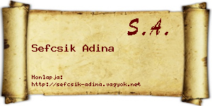 Sefcsik Adina névjegykártya